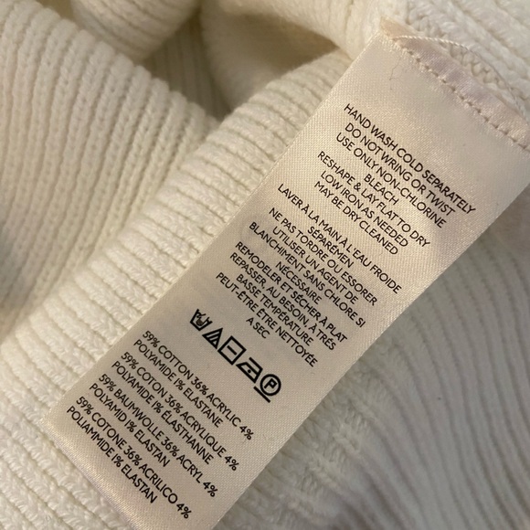 Free People Size S Easy Street Tunic Painted White Slouchy Oversized Ribbed Knit - Picture 12 of 12